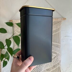☕ IKEA BLOMNING Coffee/Tea Canister - Black & Gold Metal Storage Tin ☕